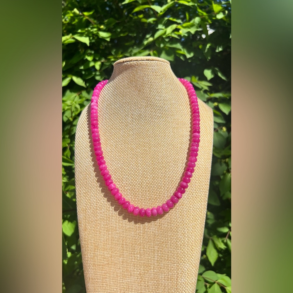 Jade Pink Beaded Necklace